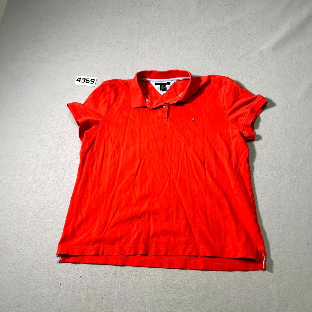 Tommy Hilfiger Performance Polo Shirt Mens XL Red Cotton Stretch Side Slit
